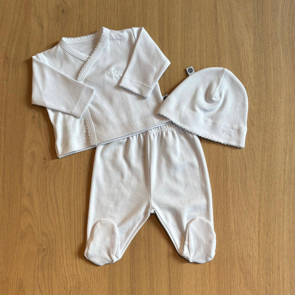 Set 3 piezas blanco algodón pima