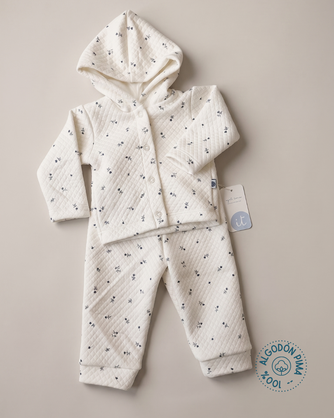 Set dos piezas jacquard tulipanes