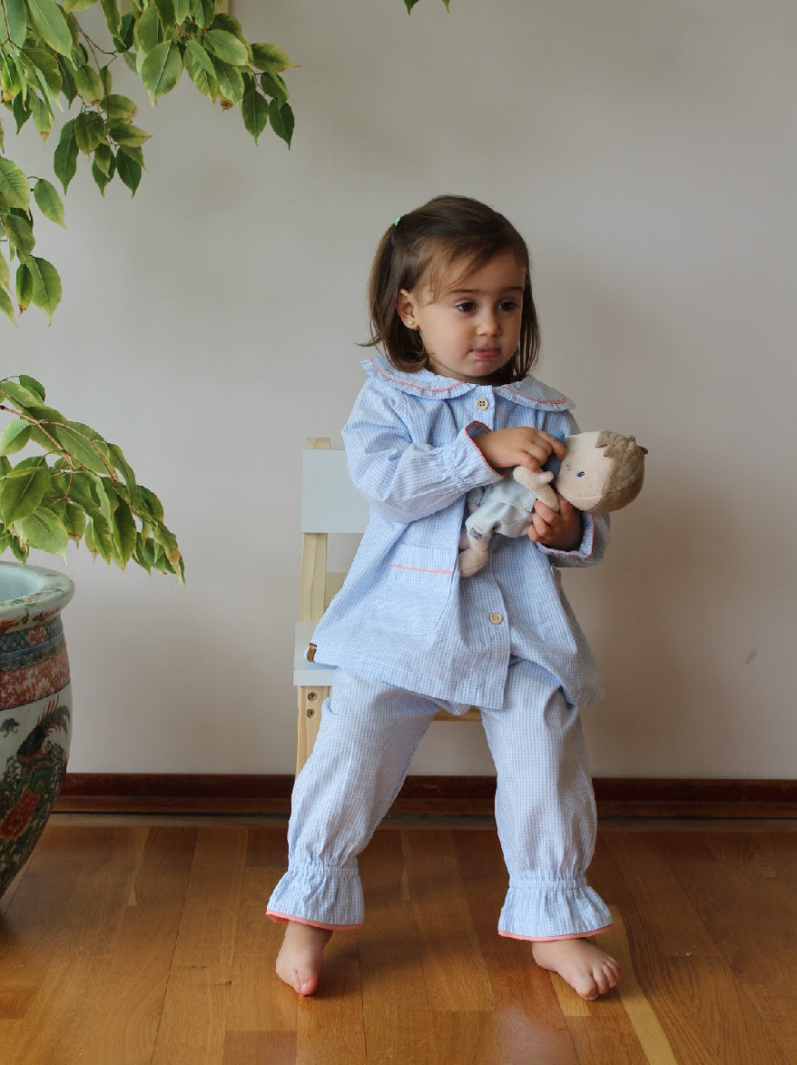 Pijama Vichy celeste - niña