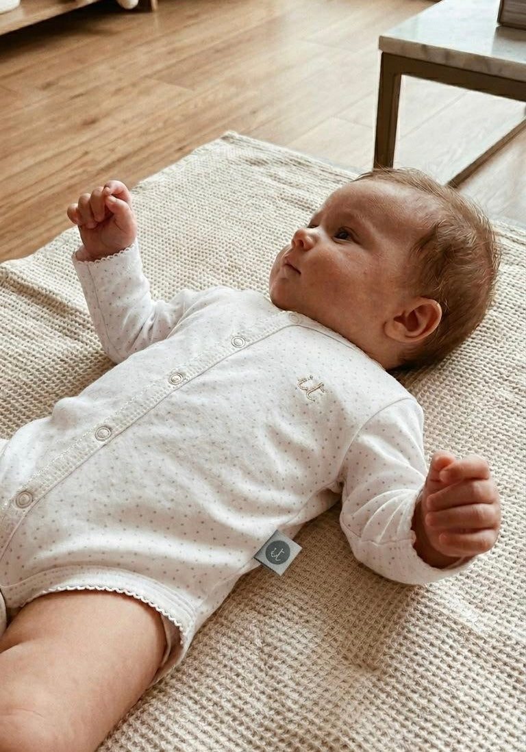 Body puntitos beige algodón pima