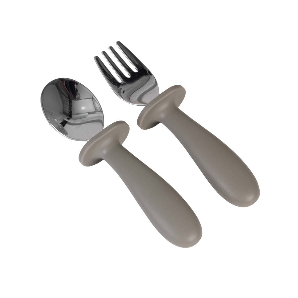 Set cuchara y tenedor silicona y metal