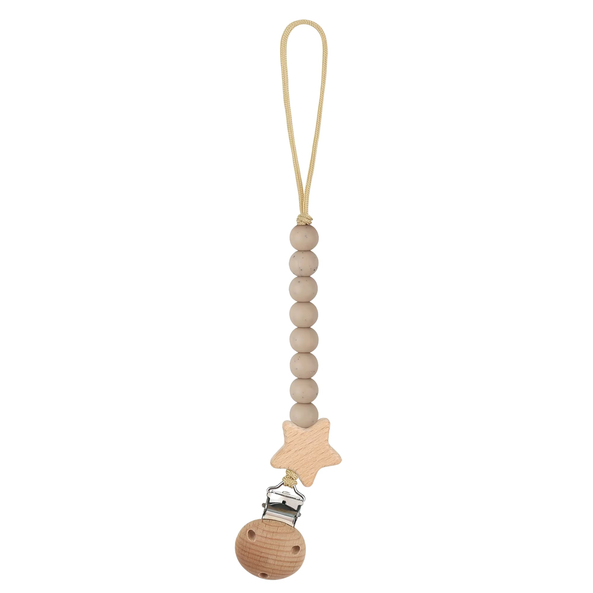 Porta chupete silicona y madera - Estrella