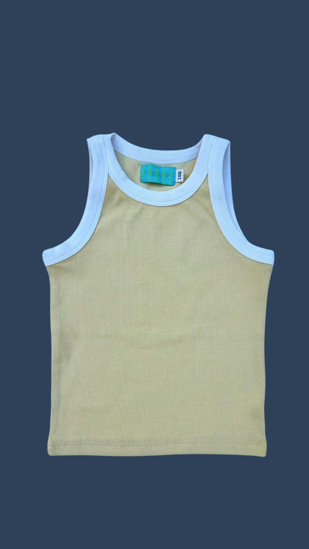 Musculosa rib niña- manteca