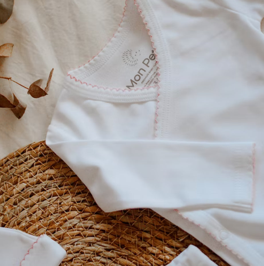 Body kimono picot rosado