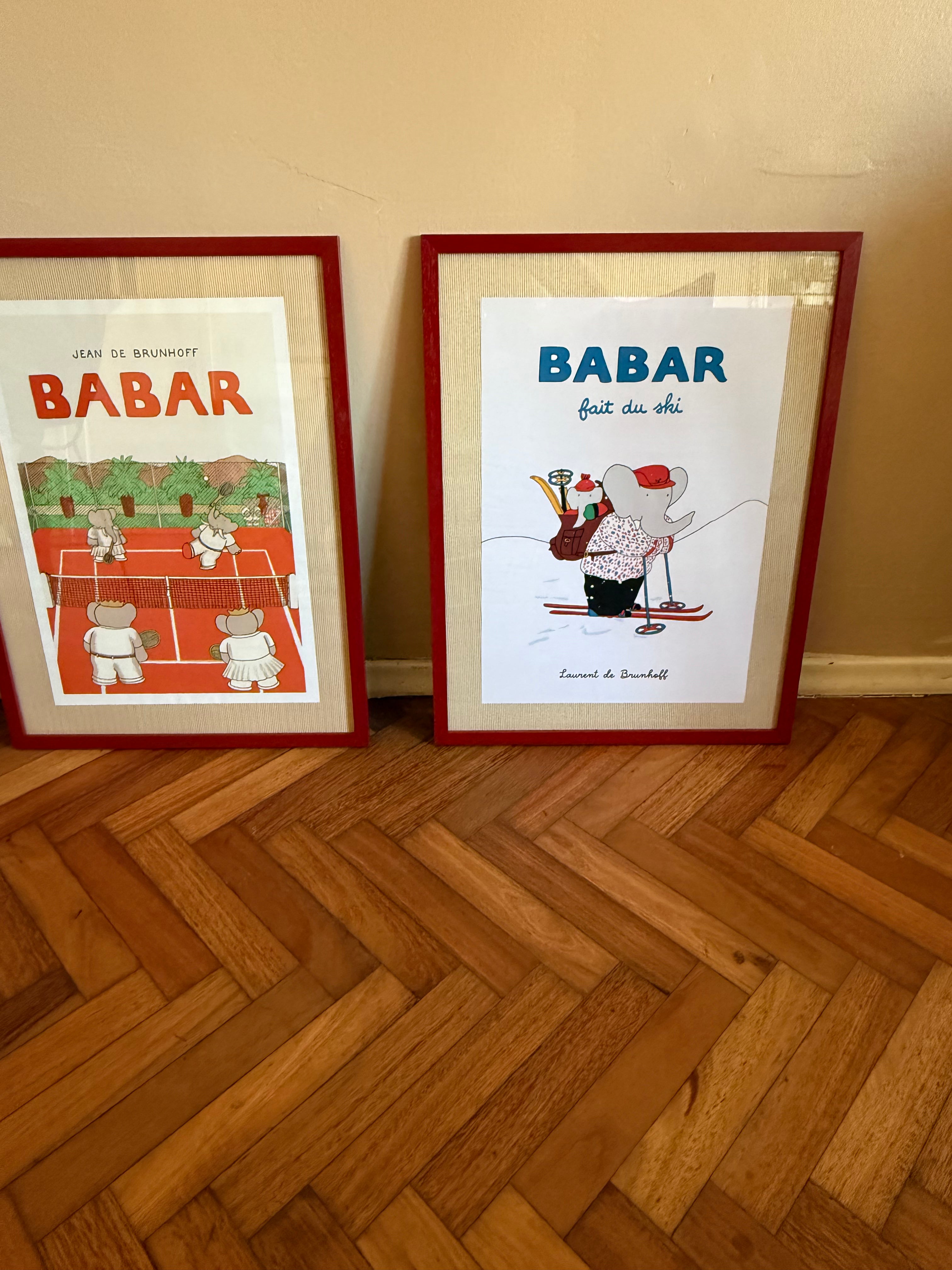 Cuadro Babar Auto- paspartú tela