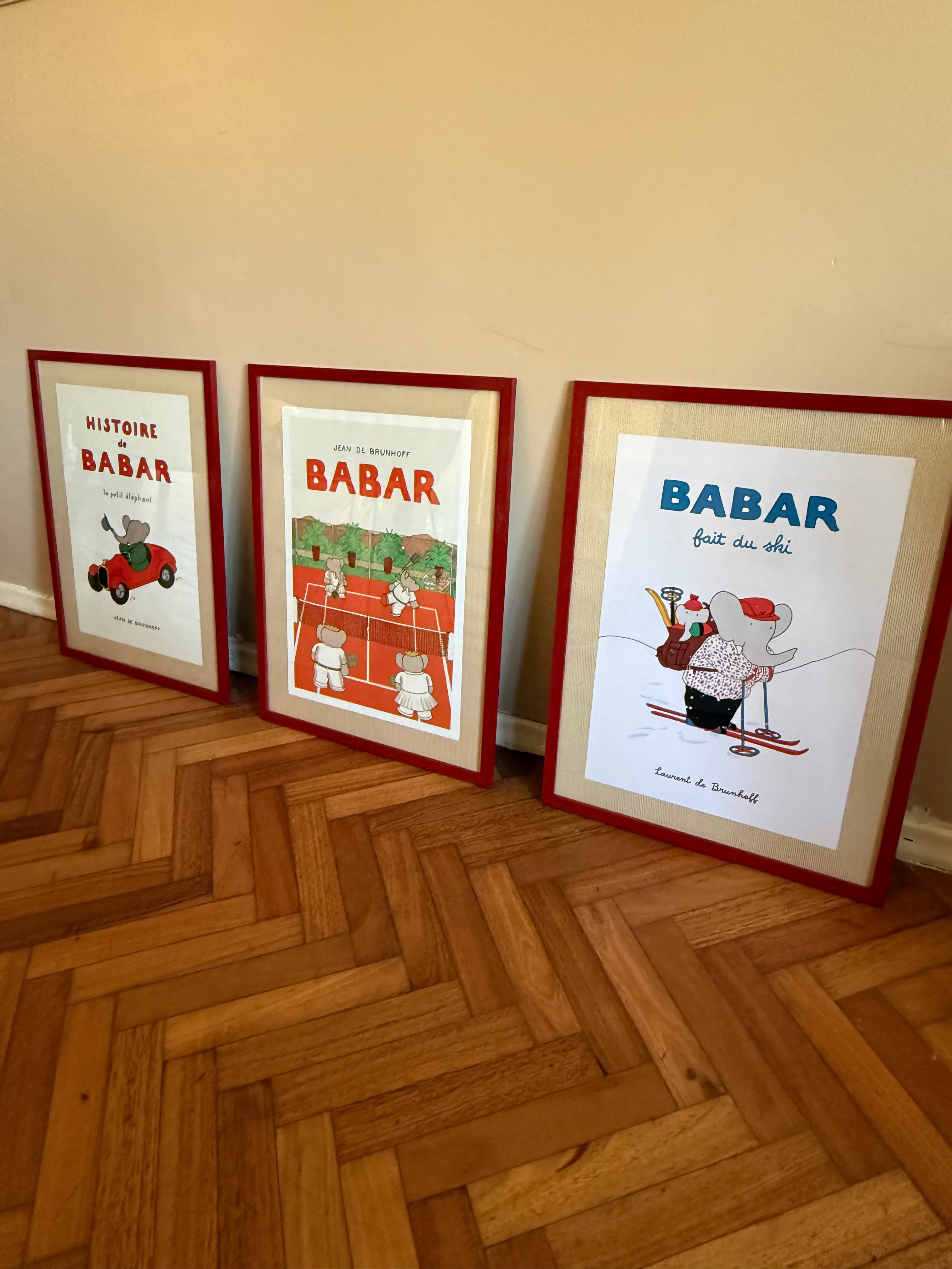 Cuadro Babar Auto- paspartú tela
