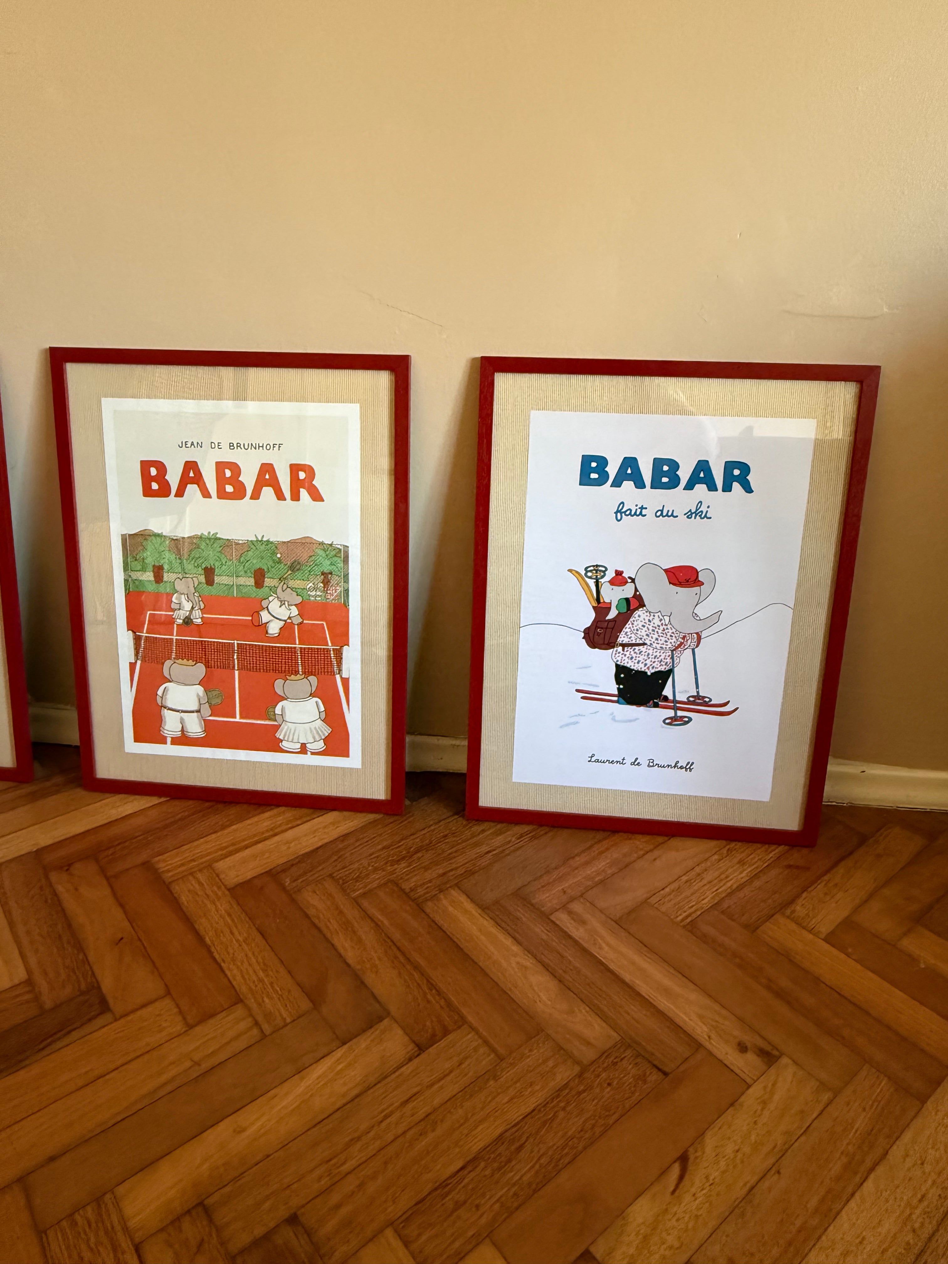 Cuadro Babar Auto- paspartú tela