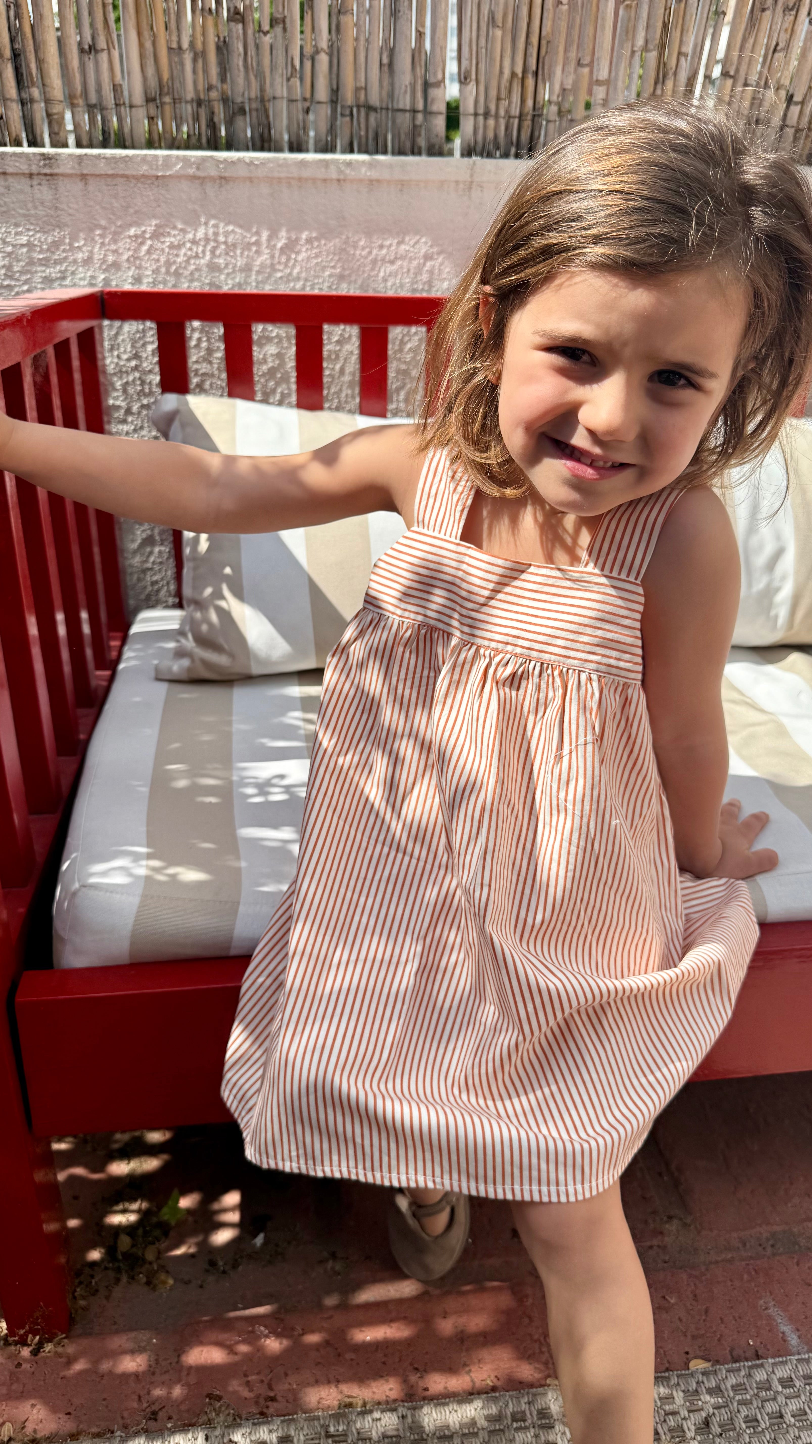 Vestido algodón pima niña- rayas
