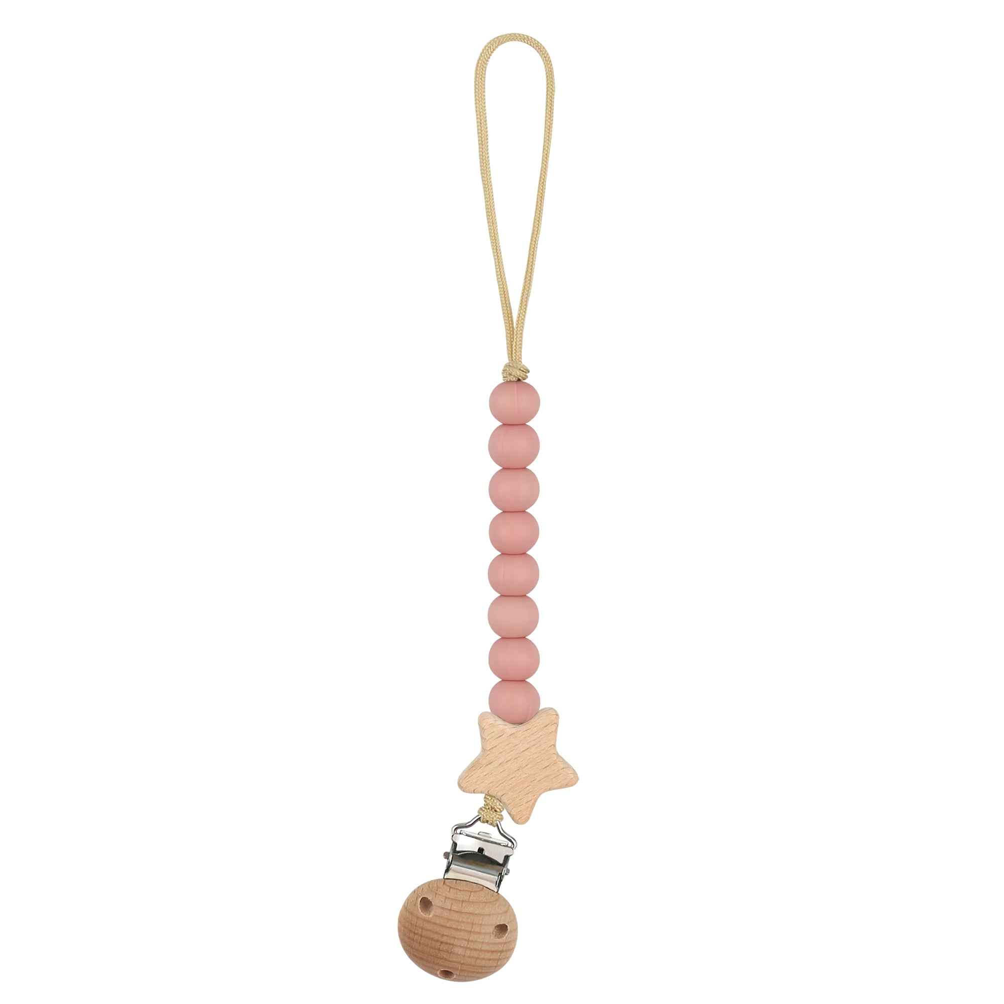 Porta chupete silicona y madera - Estrella