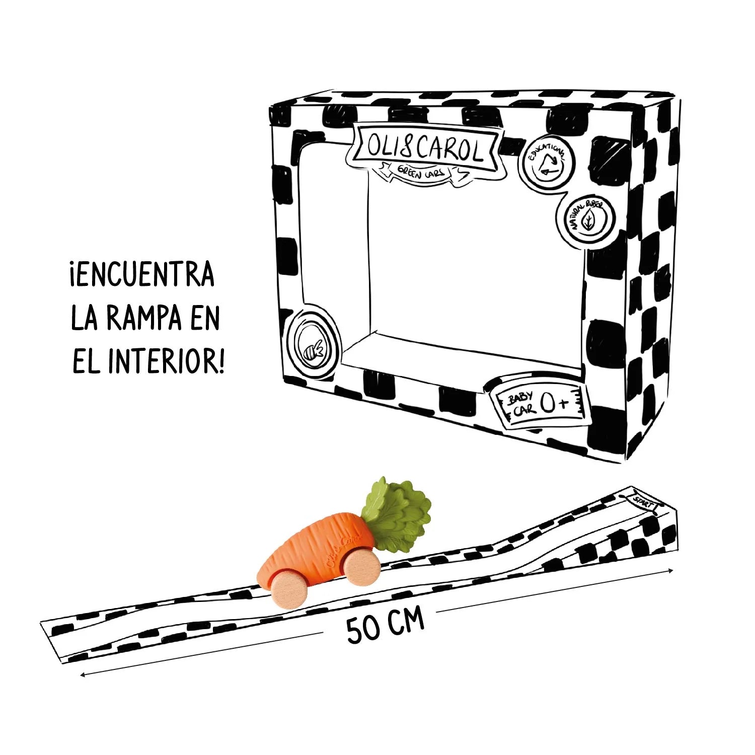Auto juguete bebé Cathy the Carrot- Oli & Carol