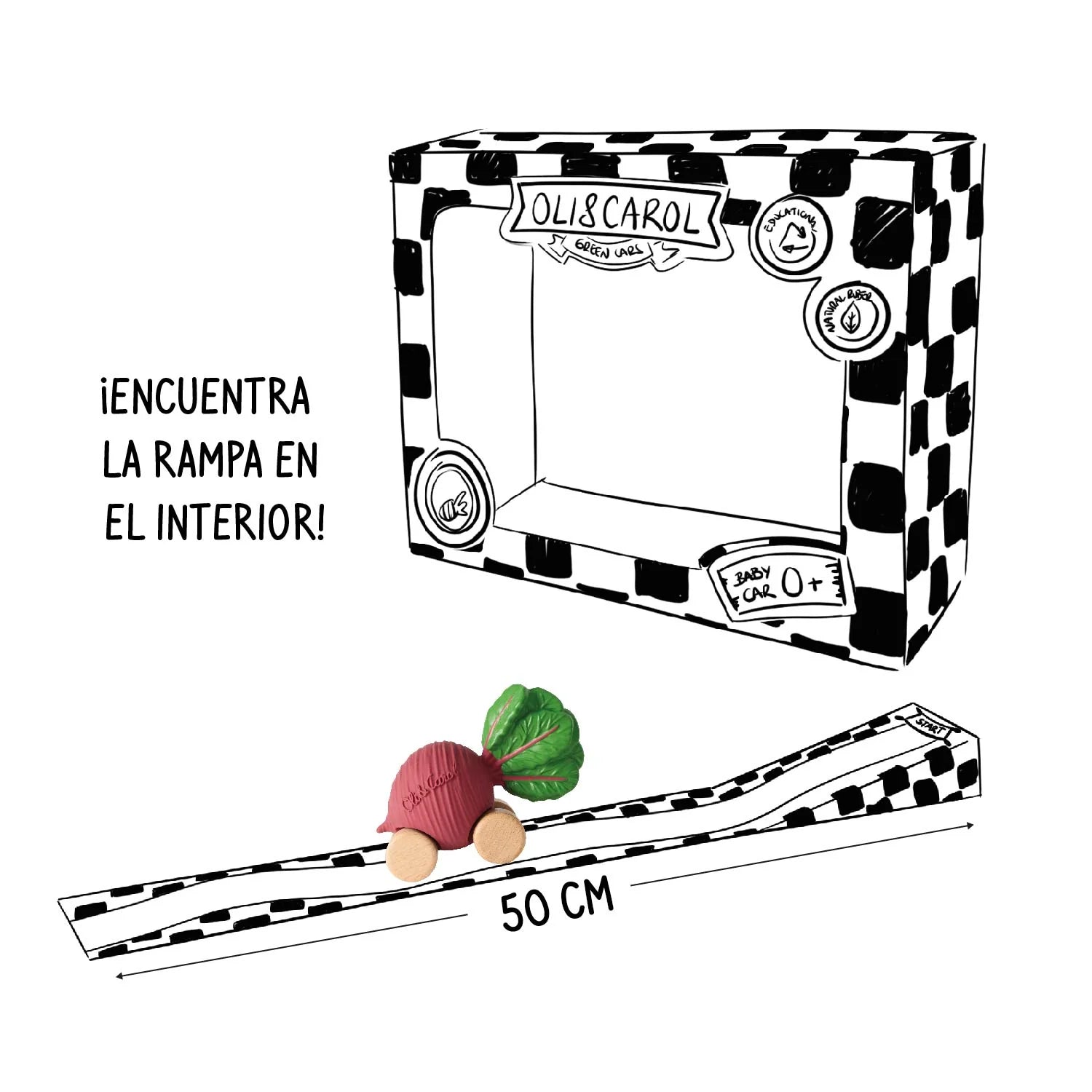 Auto juguete bebé Betty the Beetroot - Oli & Carol